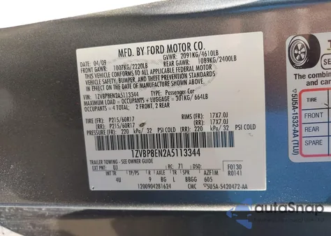 2010 Ford Mustang V6 Premium z USA, uszkodzony, nr VIN 1ZVBP8EN2A5113344